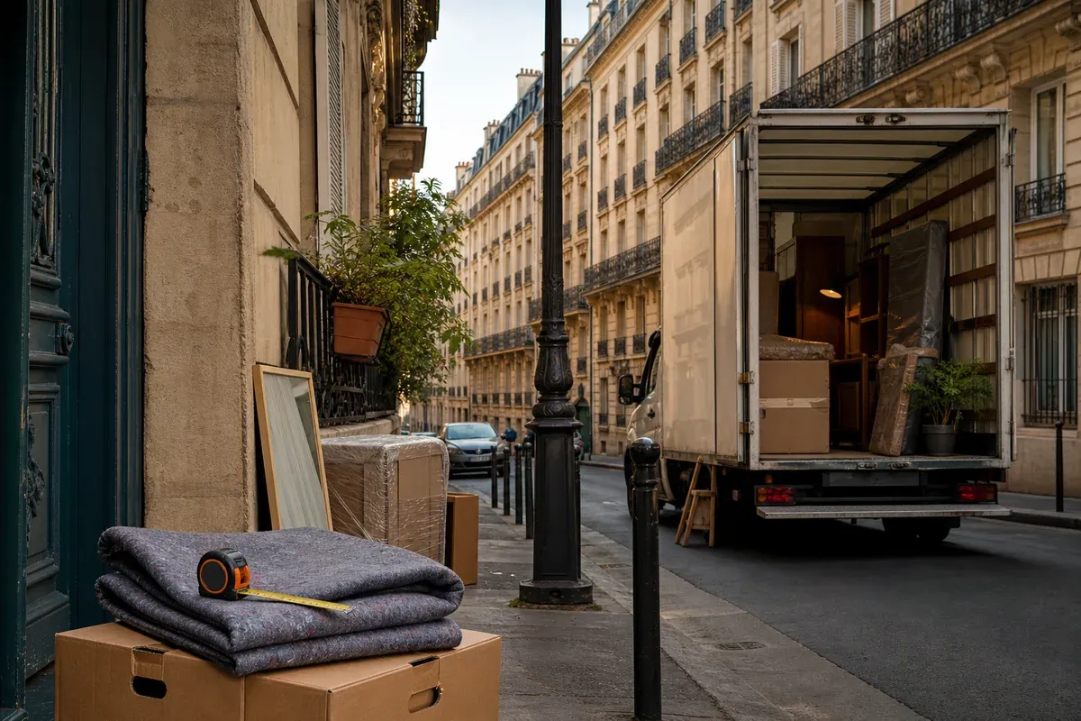 Passage étroit mesuré avant le transport d'un meuble