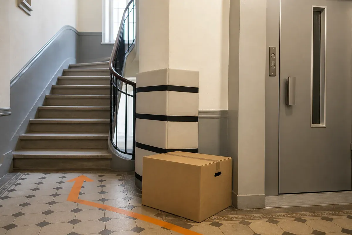Accès urbain préparé pour un déménagement